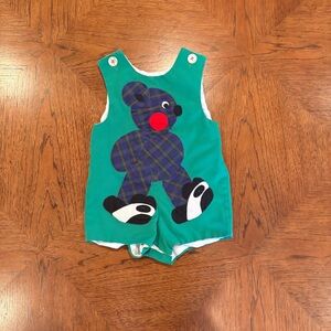 Chocolate Soup- Green Plaid Bear Coveralls